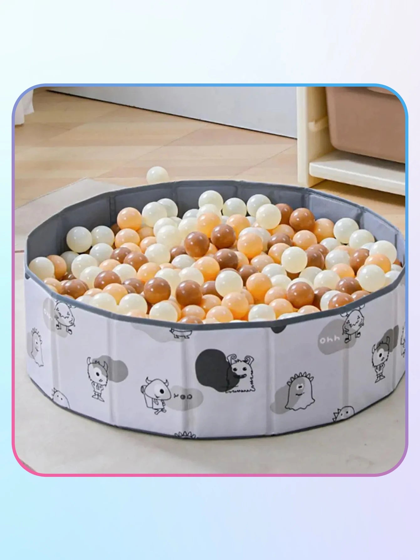 5.5CM 50/100pcs Soft Ball Pit Ball Crush Proof Plastic Balls With Reusable Net Bag for Kids Coffee Beige Cream Brown Mix Colours