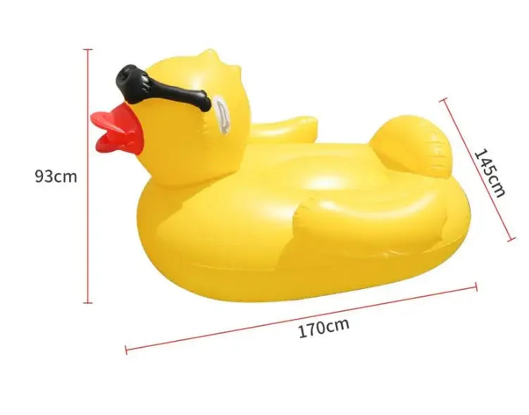 Yellow Duck Giant Inflatable Water Floating Seat PVC Thickened Swimming Bed for Kids And Adults Outdoor Summer Water Toy
