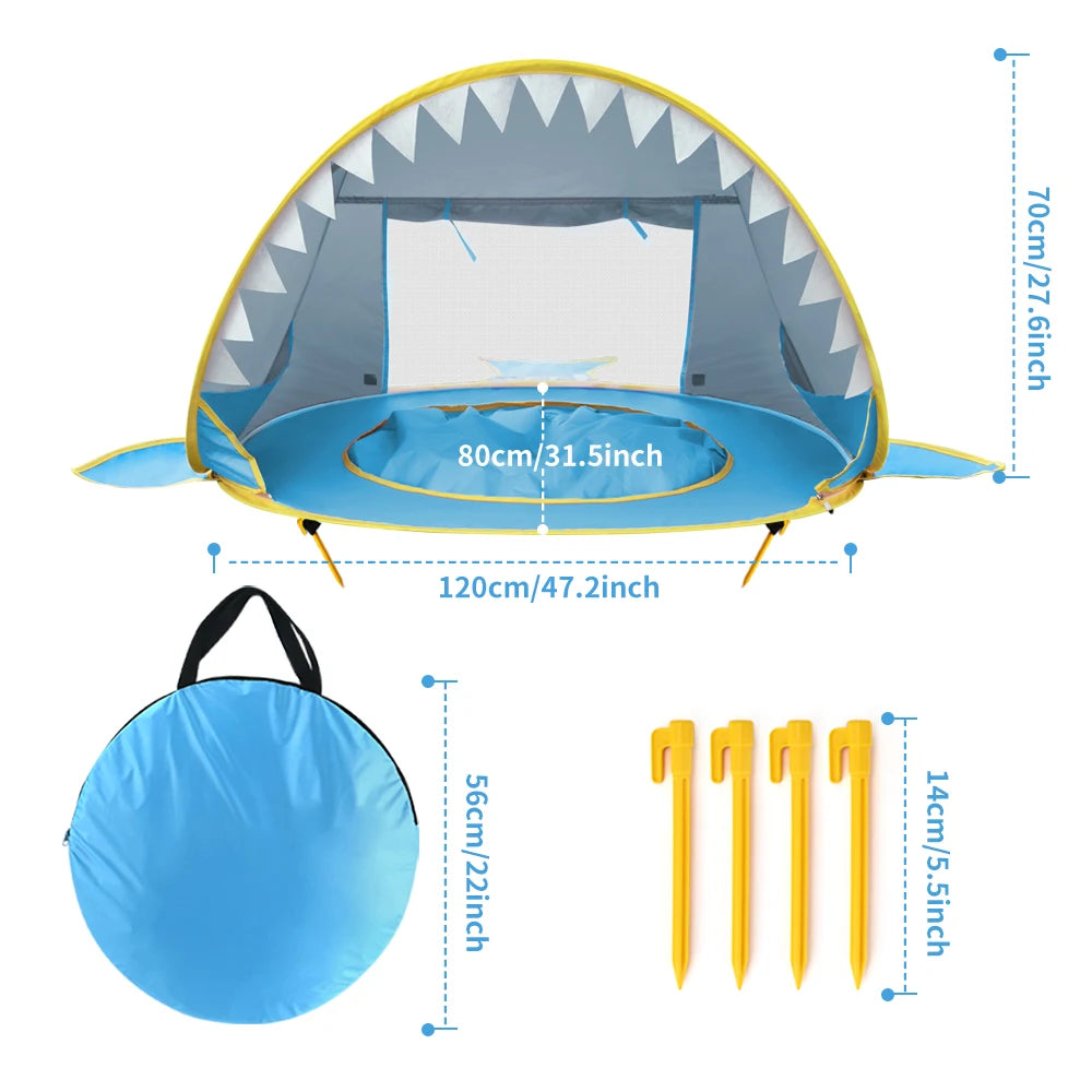 Baby Beach Tent Uv-protecting Sunshelter With A Pool