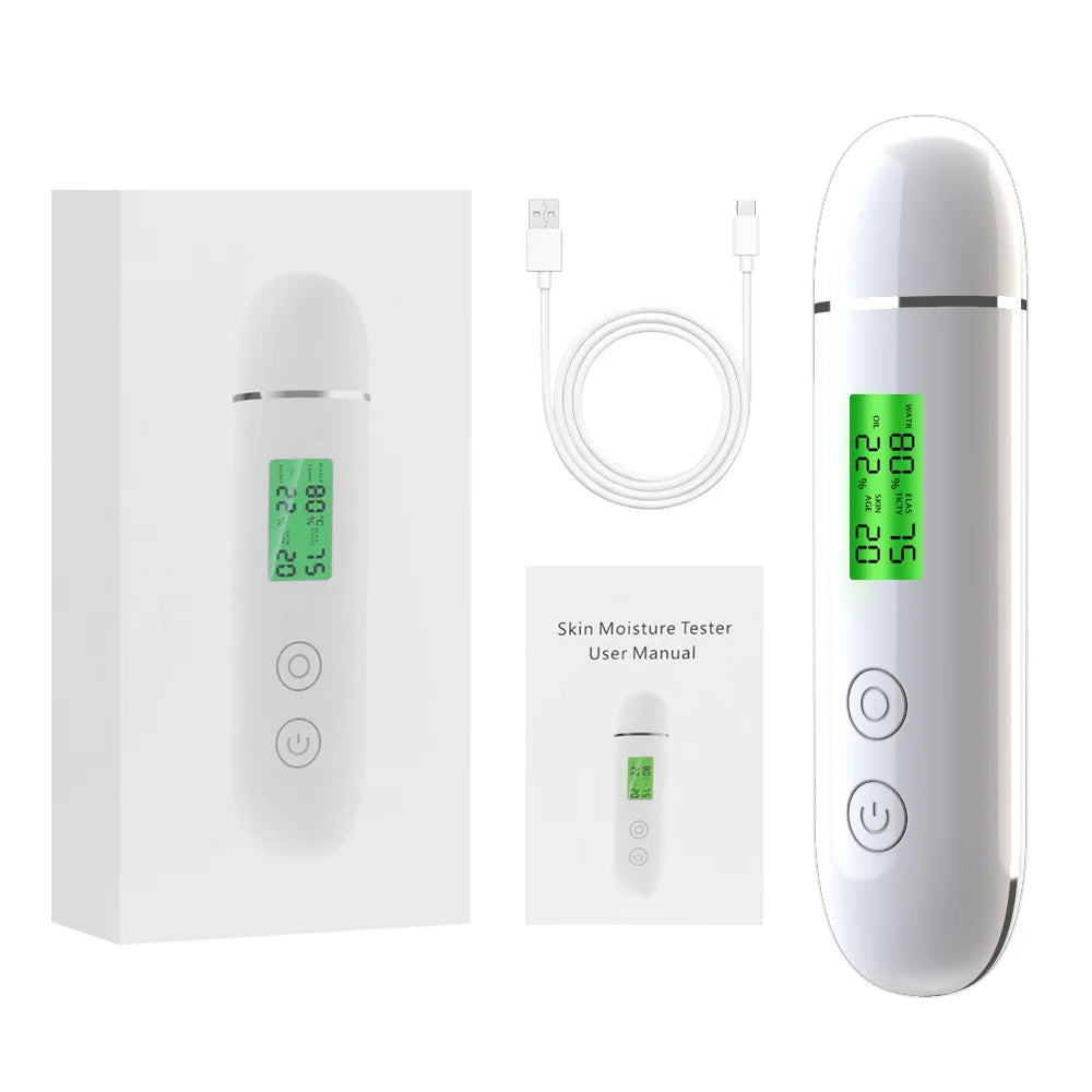 LCD Digital Skin Detector Pen Face Skin Tester Skin Smart Water Oil Fluorescent Content Facial Moisture Analyzer Skin Care Tools