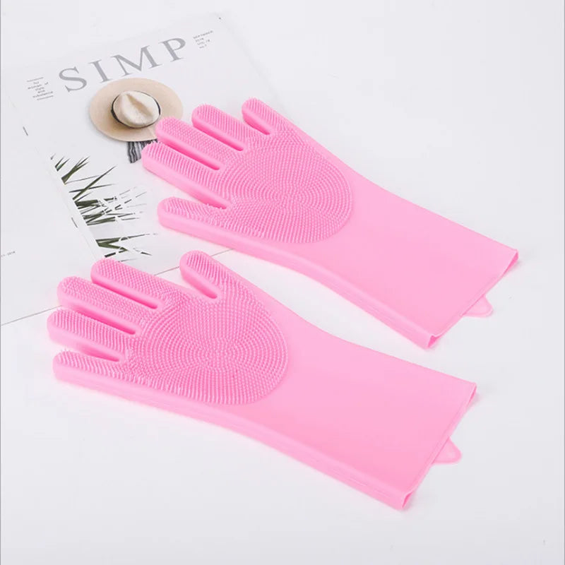 Silicone dishwashing gloves