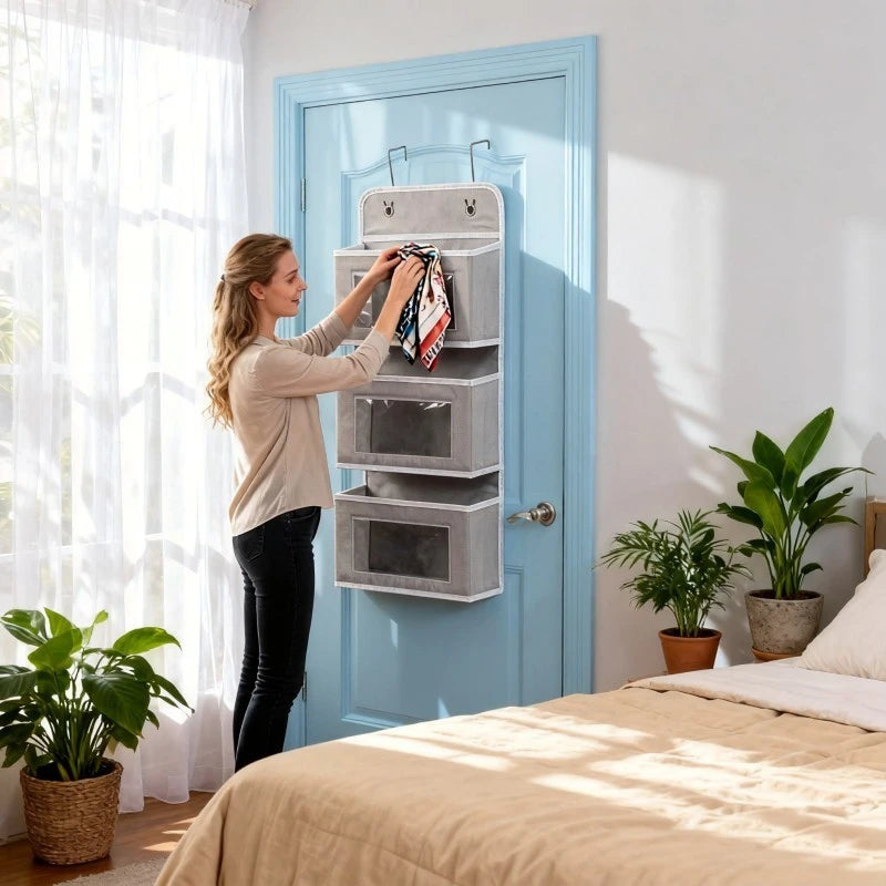 Over Door Hanging Storage Bag - Multi-Purpose Wall Organizer For Dorm Room - Space Saving Design