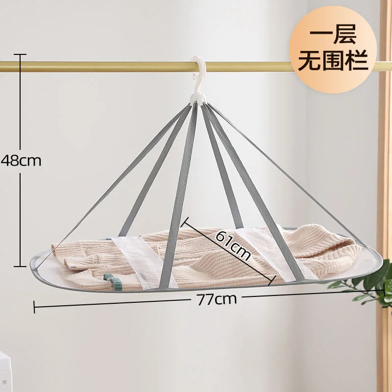 Foldable 1/2/3 Layer Mesh Clothes Drying Net Rack Grey Lay Flat Dry Hanger for Indoor Outdoor Use Delicates Towels Socks Swimsuit
