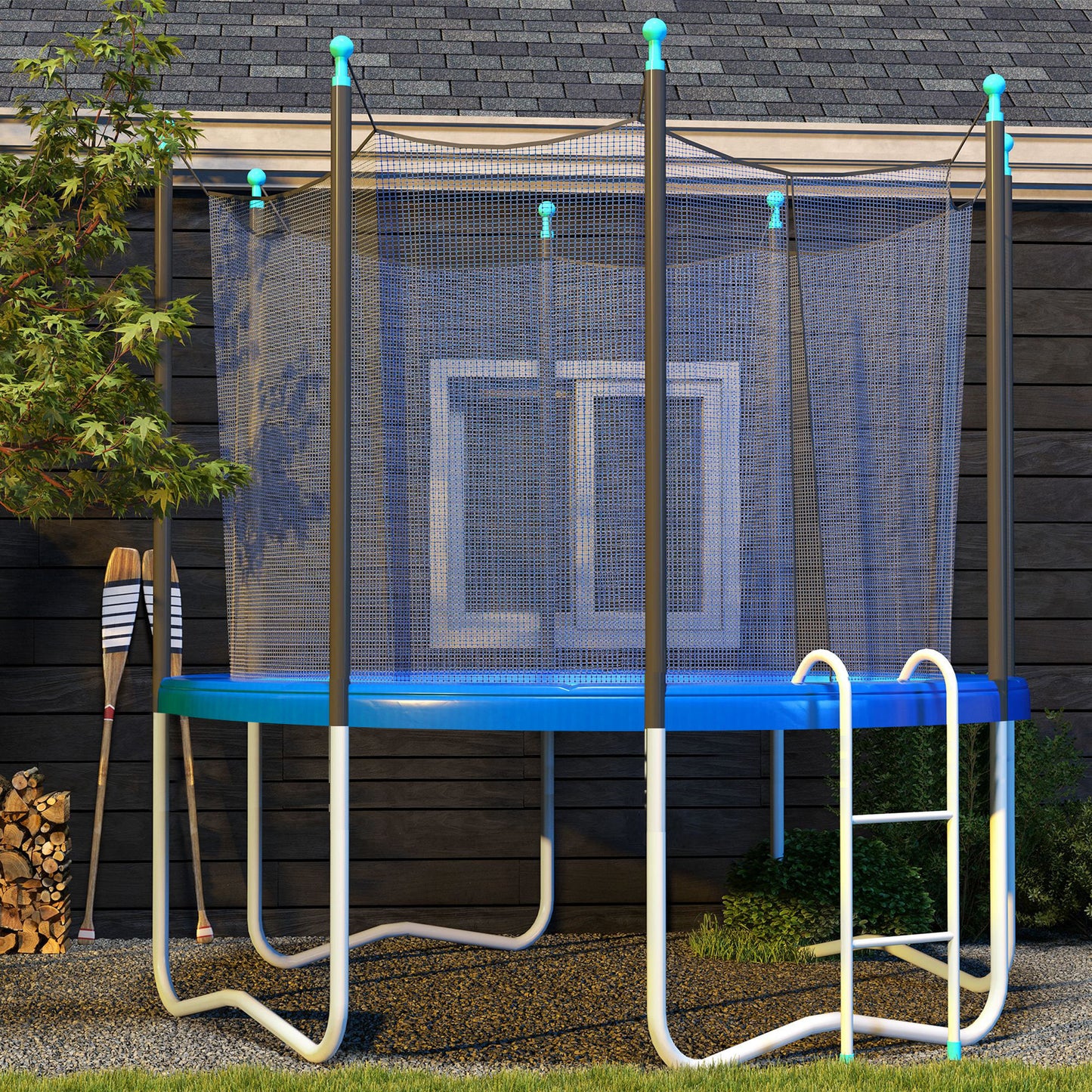 12FT Trampoline Spring Cover, Safety Trampoline Pad Replacement, Waterproof and Tear Resistant, All Weather Trampoline Accessories, Blue
