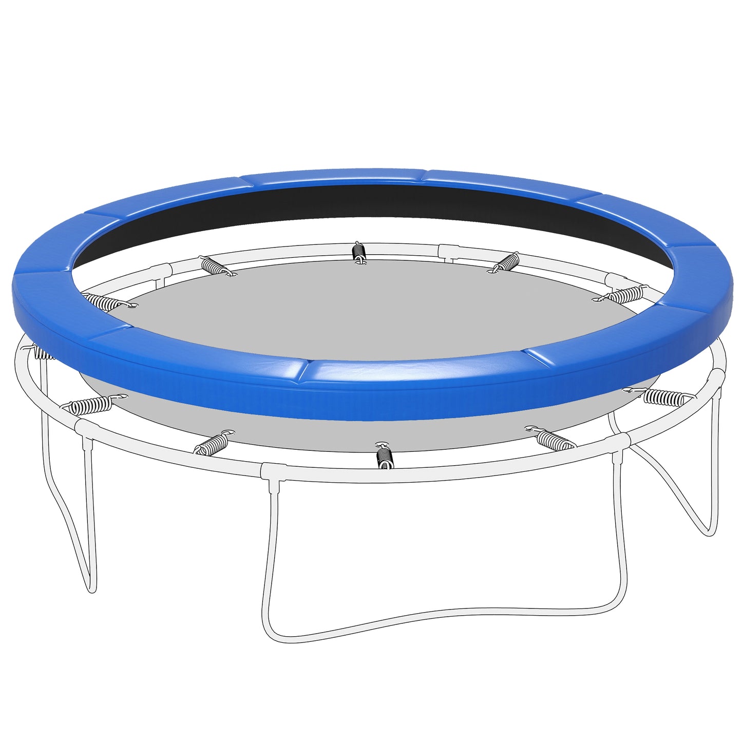 12FT Trampoline Spring Cover, Safety Trampoline Pad Replacement, Waterproof and Tear Resistant, All Weather Trampoline Accessories, Blue