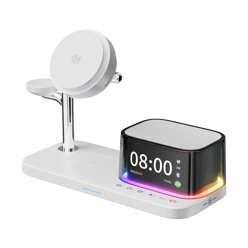 6-in-1 Magnetic Wireless Charger With Fast Chargingcompatible With Speakers Phones Earphones And Smartwatches
