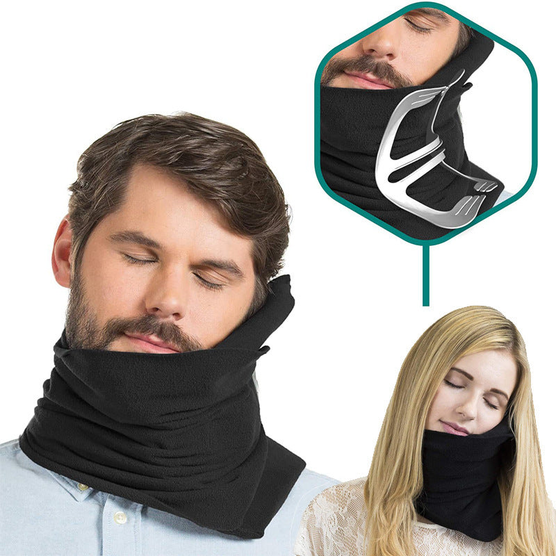 Travel U-shaped Portable Pillow Warm Outdoor Fleece-lined Neck Protection Cervical Pillow