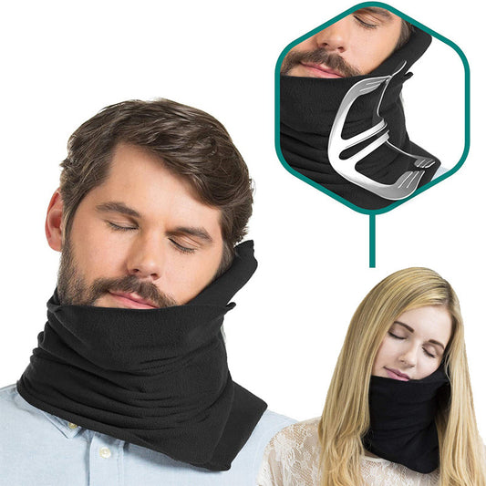 Travel U-shaped Portable Pillow Warm Outdoor Fleece-lined Neck Protection Cervical Pillow
