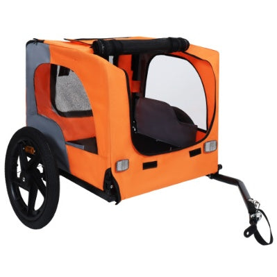 Utdoor Heavy Duty Collapsible Pet Bike Trailer With 16-Inch All Terrain Wheels & Universal Hitch   Foldable Dog Cargo Carrier Cart For Bicycles