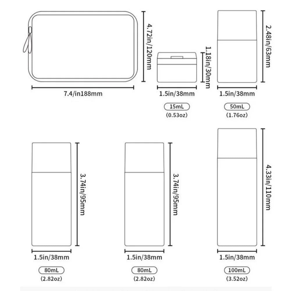 5pcs Travel Cream Dispenser Bottles Set, TSA Approved