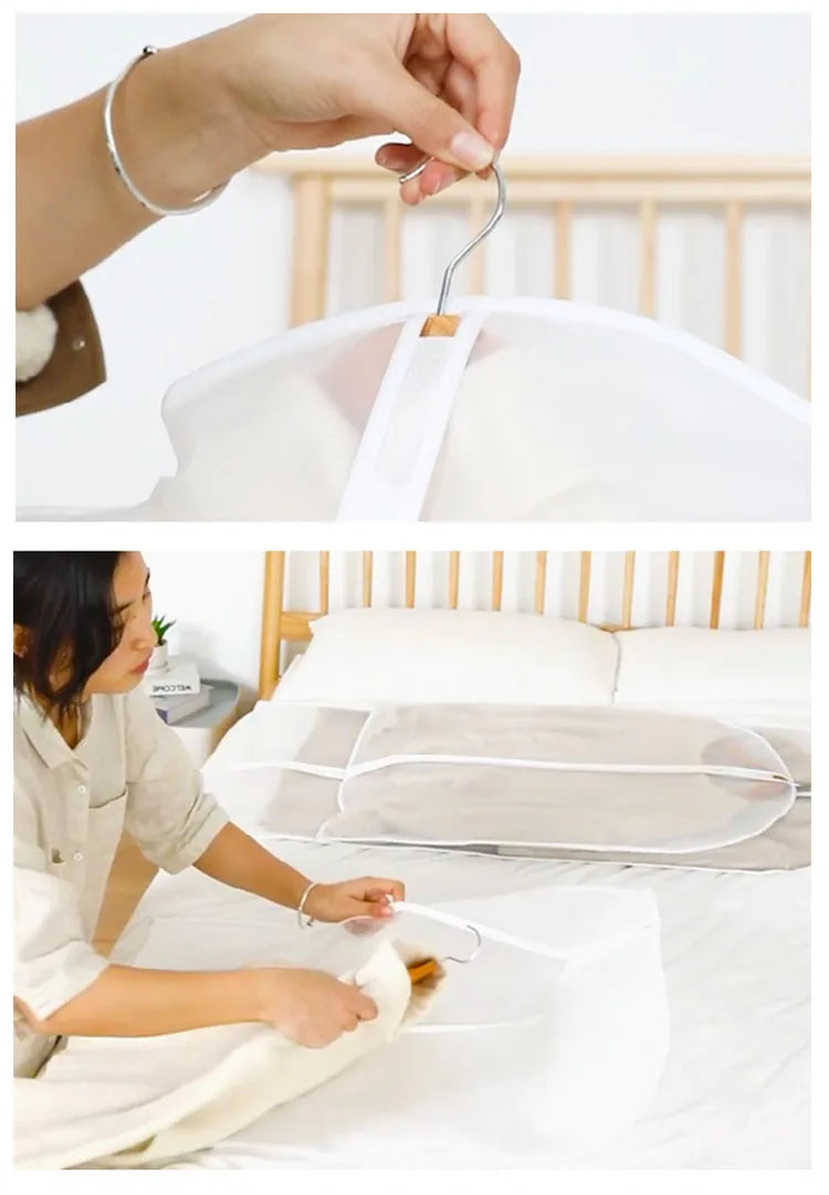 Dust Cover Clothes Hanging Bag Home Storage Pouch for Suit Coat Garment Dress Blending Material Modern Style Rectangular
