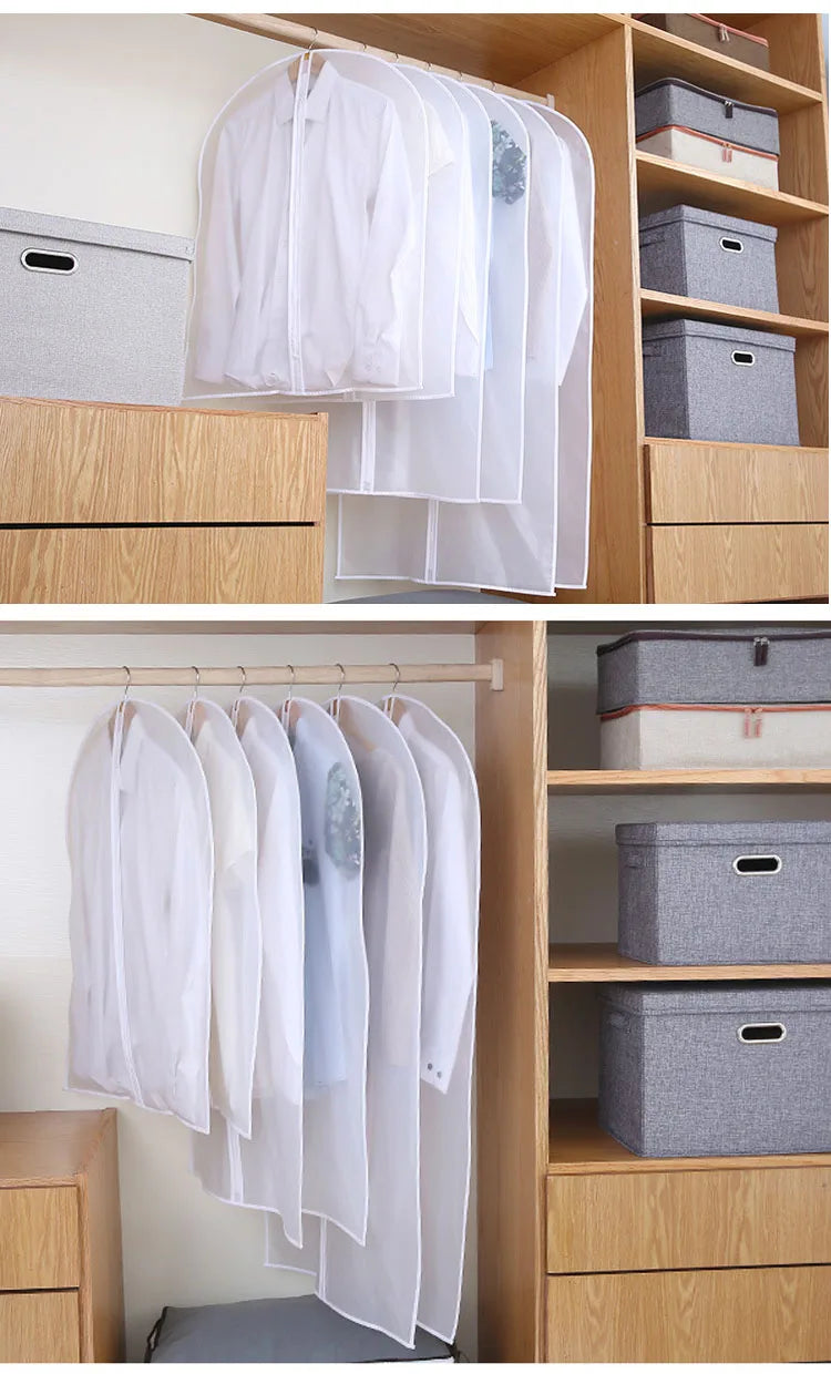 Dust Cover Clothes Hanging Bag Home Storage Pouch for Suit Coat Garment Dress Blending Material Modern Style Rectangular