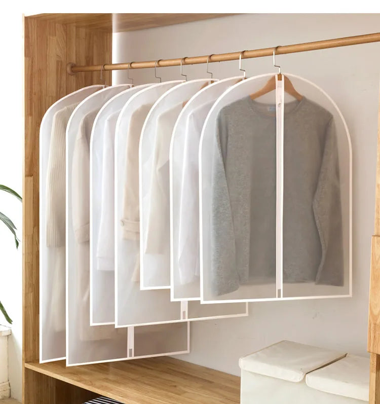 Dust Cover Clothes Hanging Bag Home Storage Pouch for Suit Coat Garment Dress Blending Material Modern Style Rectangular