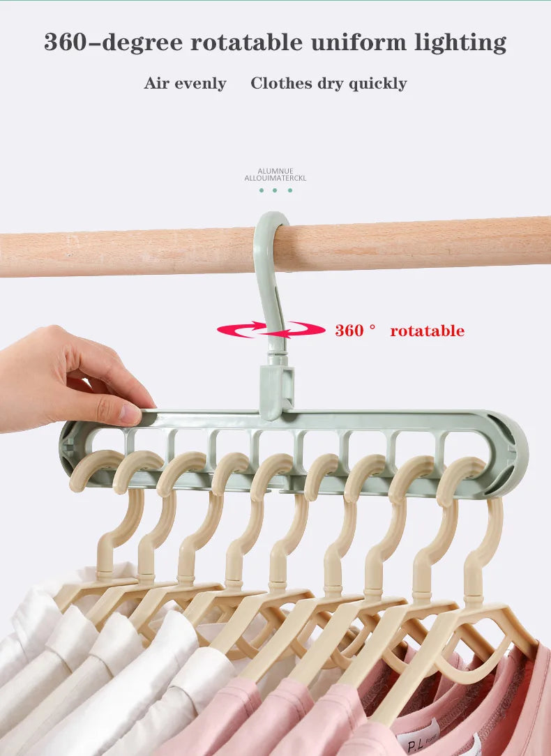 9-hole Clothes Hanger Rack Closet Organizer Space Saving Hanger For Clothes