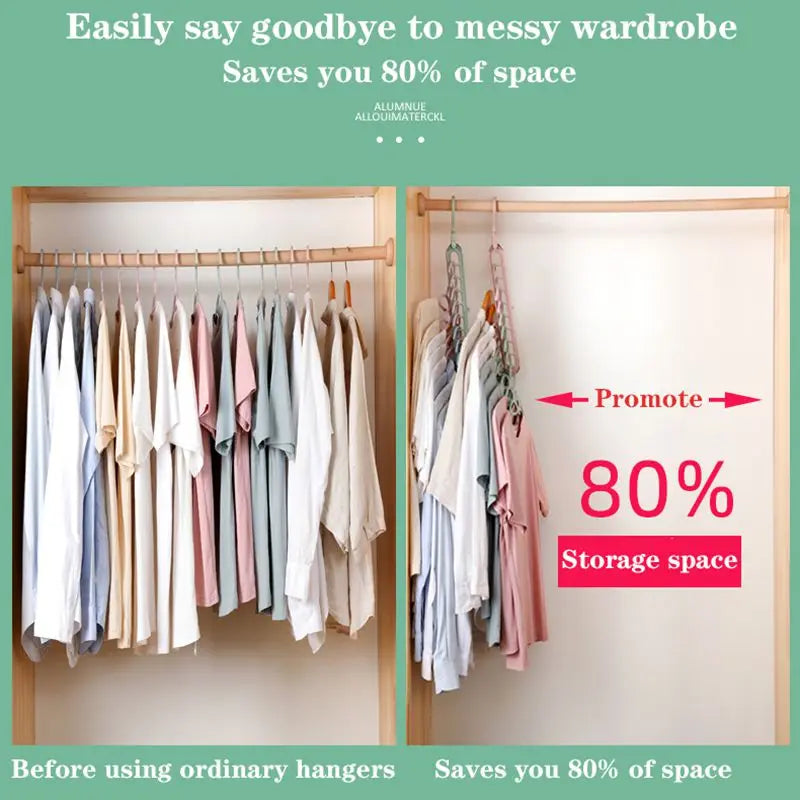 9-hole Clothes Hanger Rack Closet Organizer Space Saving Hanger For Clothes