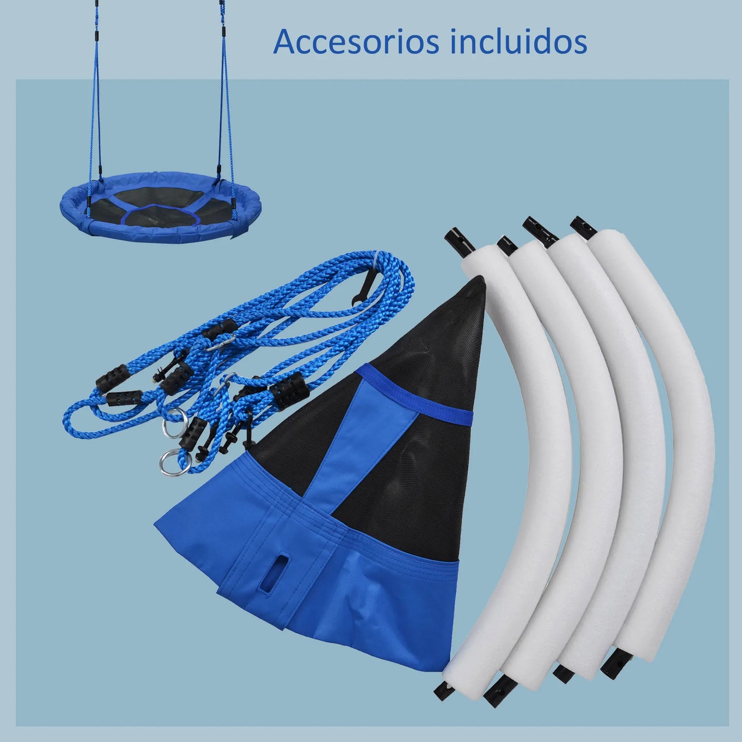 HOMCOM large children's removable garden nest swing Ø 100x180 cm blue