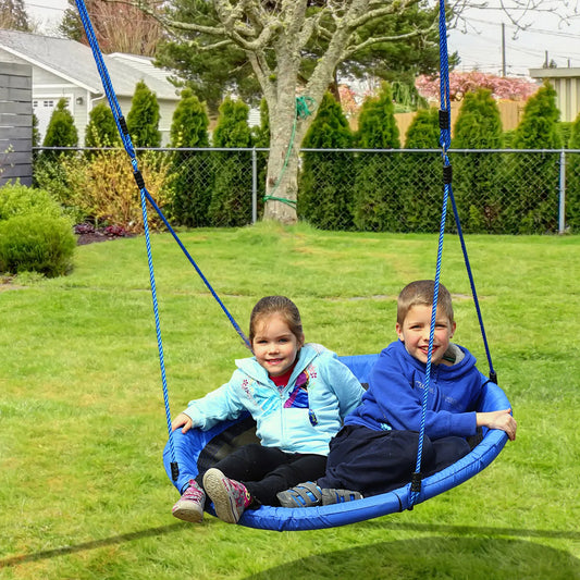 HOMCOM large children's removable garden nest swing Ø 100x180 cm blue