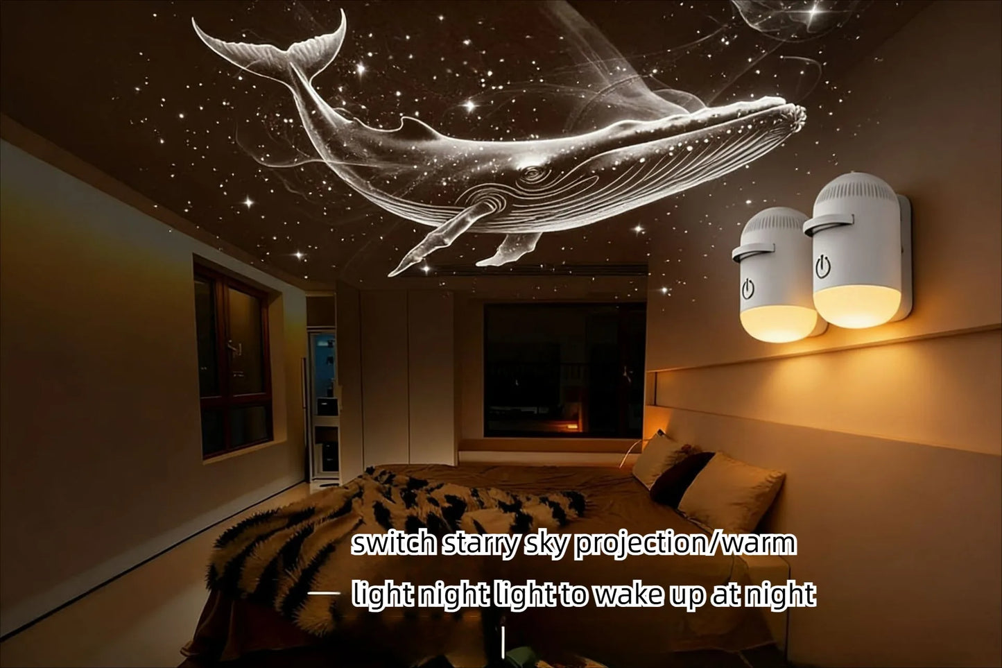 2-in-1 Mini Galaxy Star Projector Night Light – Starry Sky Ambient Lamp for Bedroom