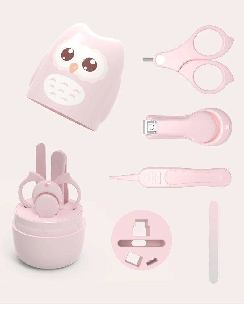 Baby Nail Scissor Baby Nail Care Tool Set Kid Safe Portable Nail Clipper Trimmer File Tweezer With Box Children Manicure Kit