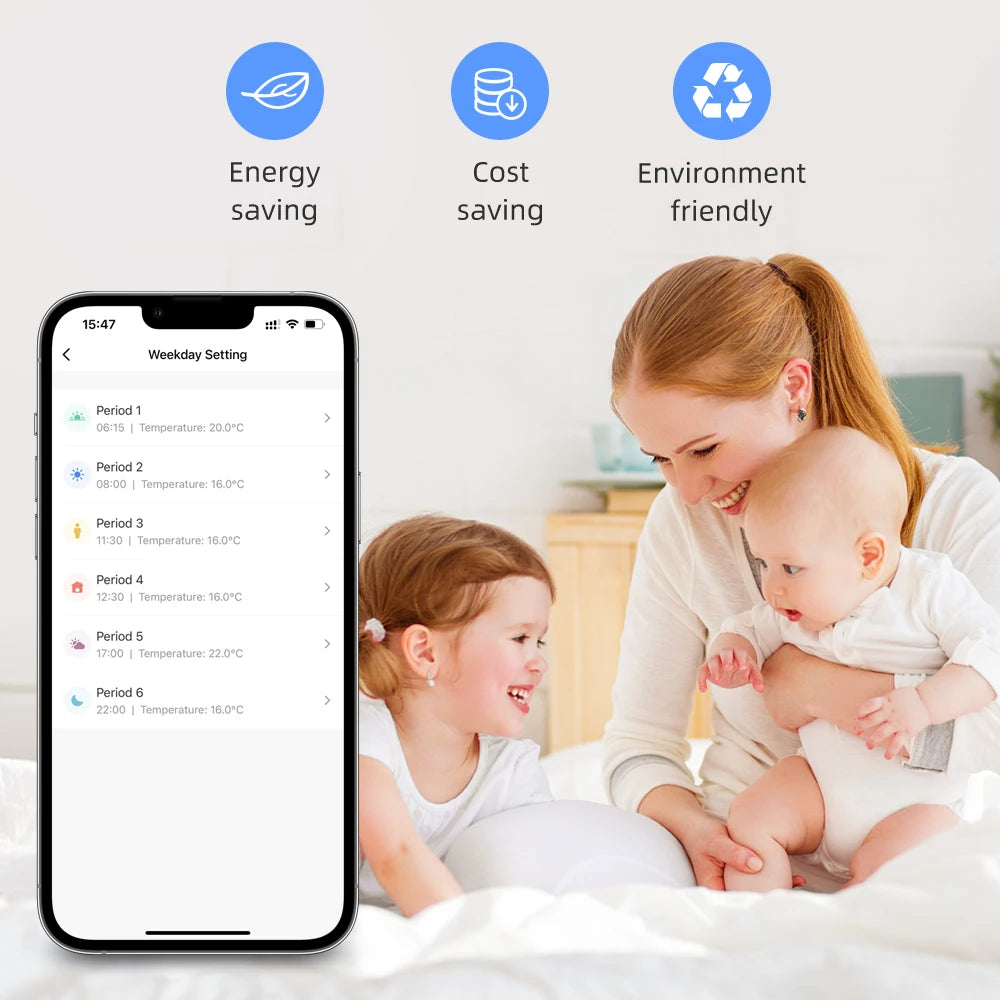 AVATTO WiFi Smart Thermostat,RF Wireless Temperature Controller for Gas Boiler Water Heating,Works with Tuya Alexa Google Home