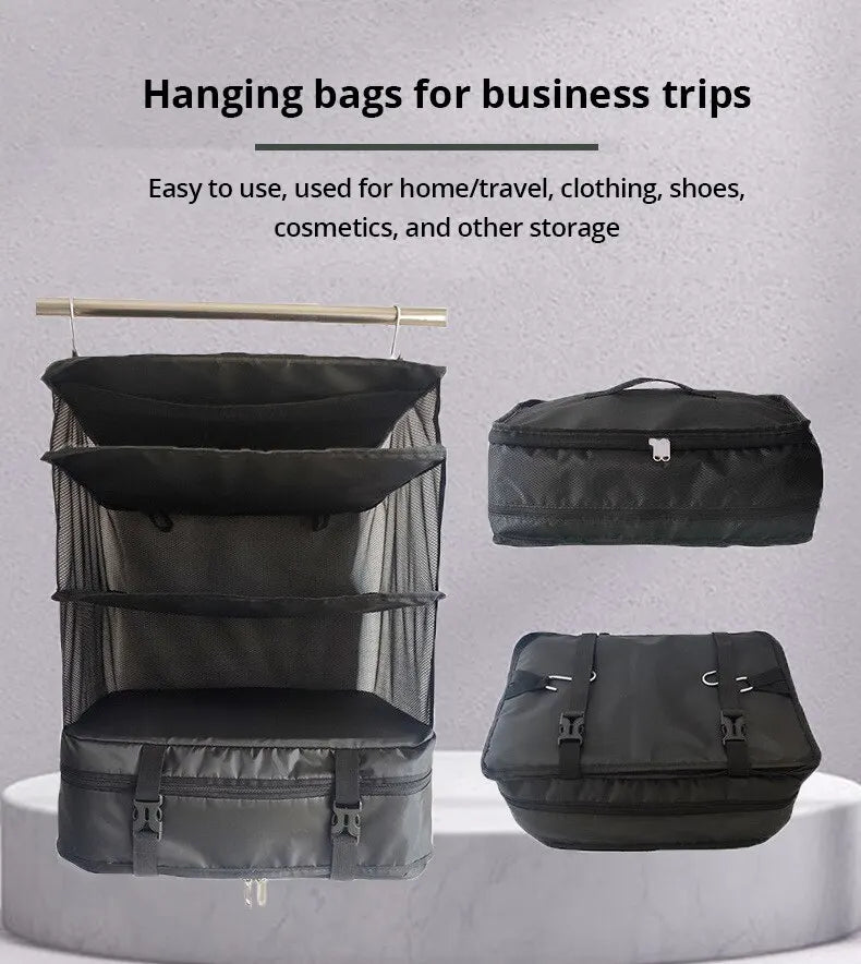 1 Set  Luggage Travel Organizer Hanging Packing Cubes Hanging Shelves
