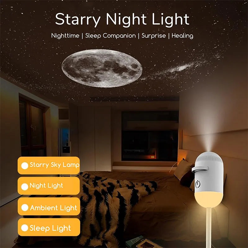 Cordless Led Wall Projector Universe Galaxy Sconce Sunset Lamp Wireless Charging Night Light For Home Bedroom Living Room Decor