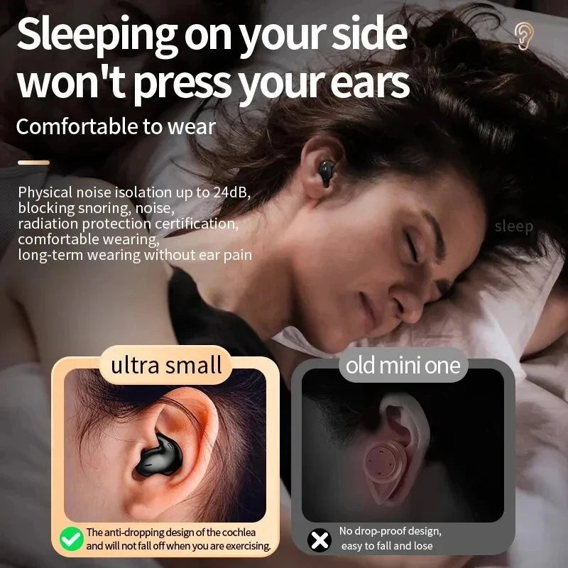 Sleep Invisible Stereo Headset IPX5 Waterproof Wireless Bluetooth Earphone Earbuds