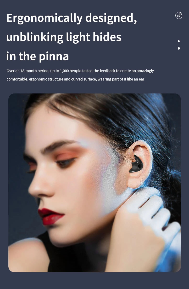 Sleep Invisible Stereo Headset IPX5 Waterproof Wireless Bluetooth Earphone Earbuds
