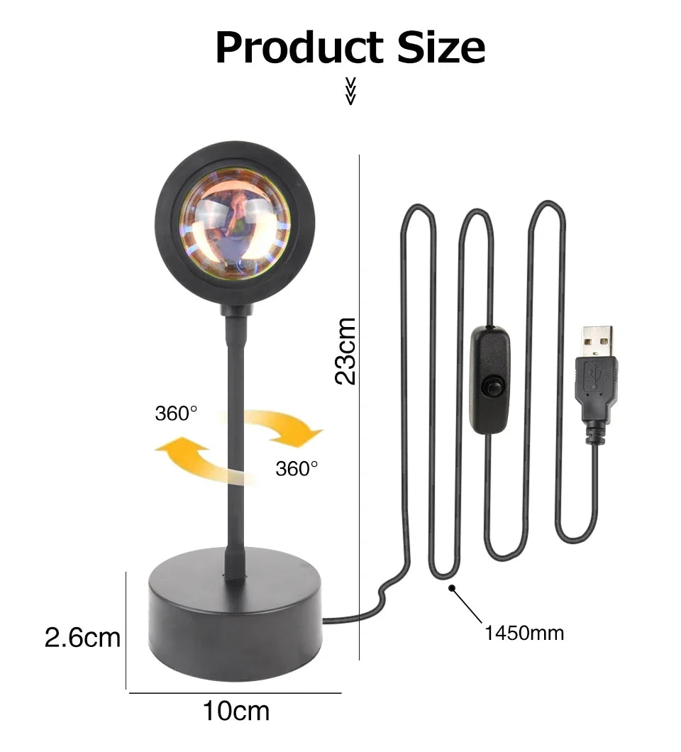 Sunset Light LED Rainbow Neon Night Lamp
