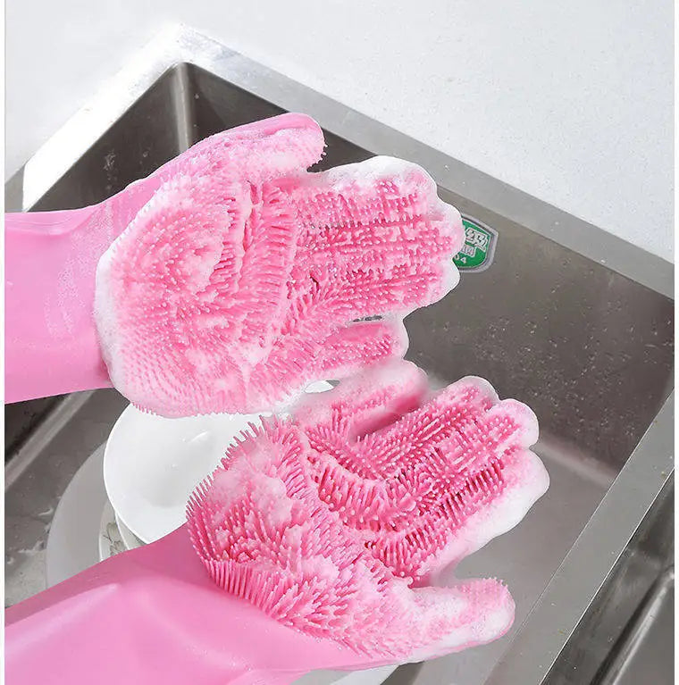 Silicone dishwashing gloves