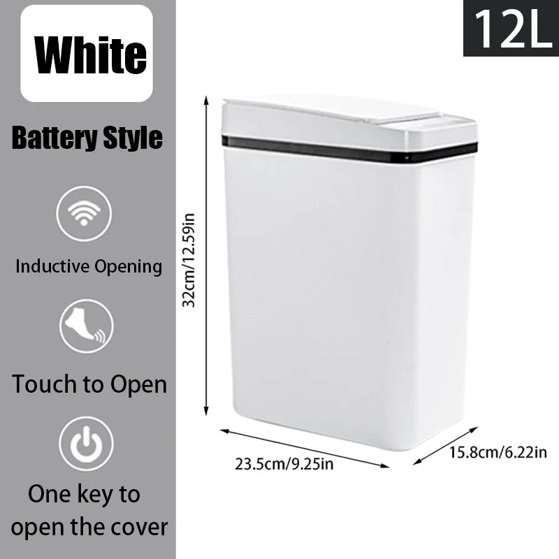 Bathroom Touchless Trash,12L Motion Sensor