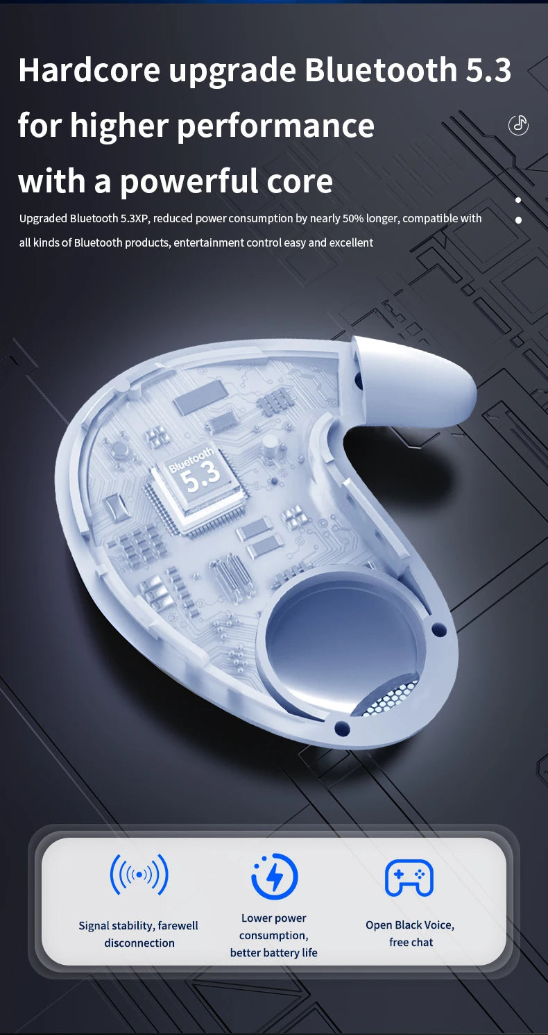 Sleep Invisible Stereo Headset IPX5 Waterproof Wireless Bluetooth Earphone Earbuds