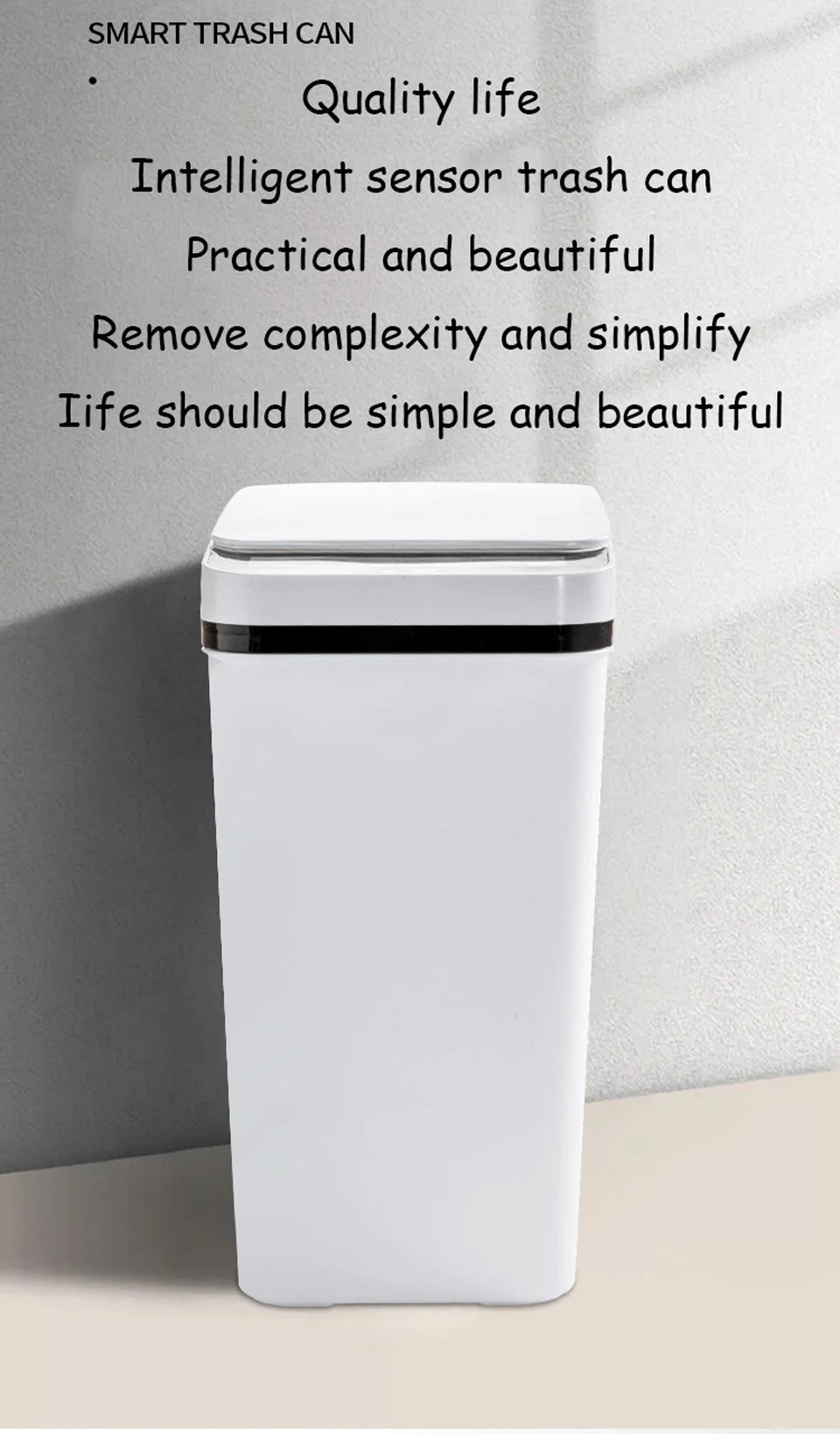 Bathroom Touchless Trash,12L Motion Sensor