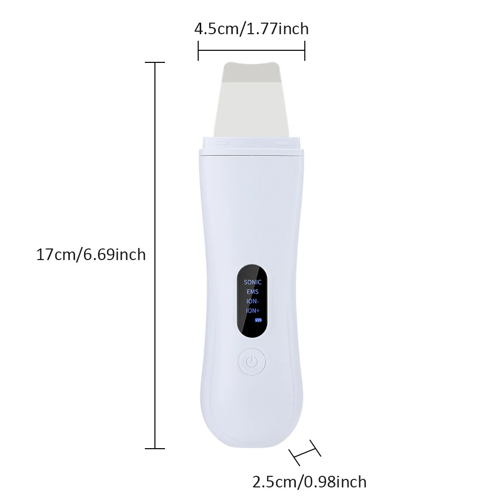 Ultrasonic Skin Scrubber Skin Spatula Ion Deep Face Cleaning
