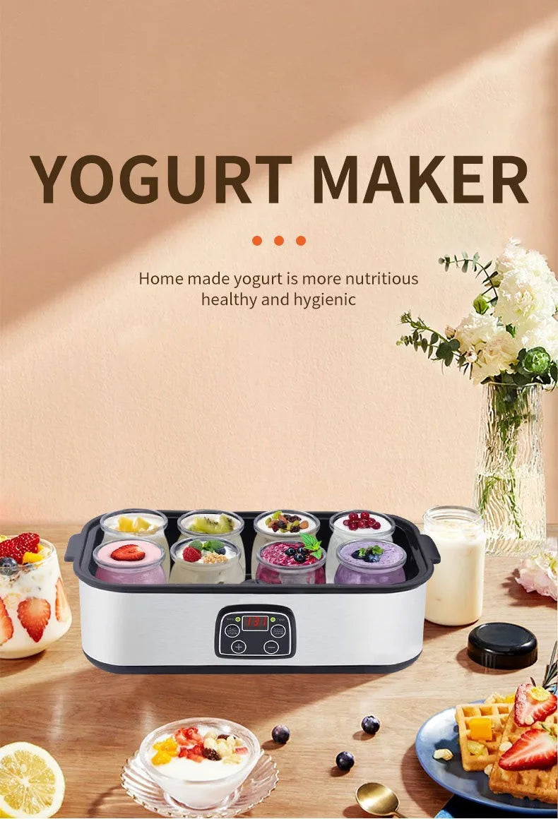 Automatic Yogurt Machine Treats Homemade Yogurt Professional Ice Cream Pudding Maker with 8 Yogurt Jar 110V /220V
