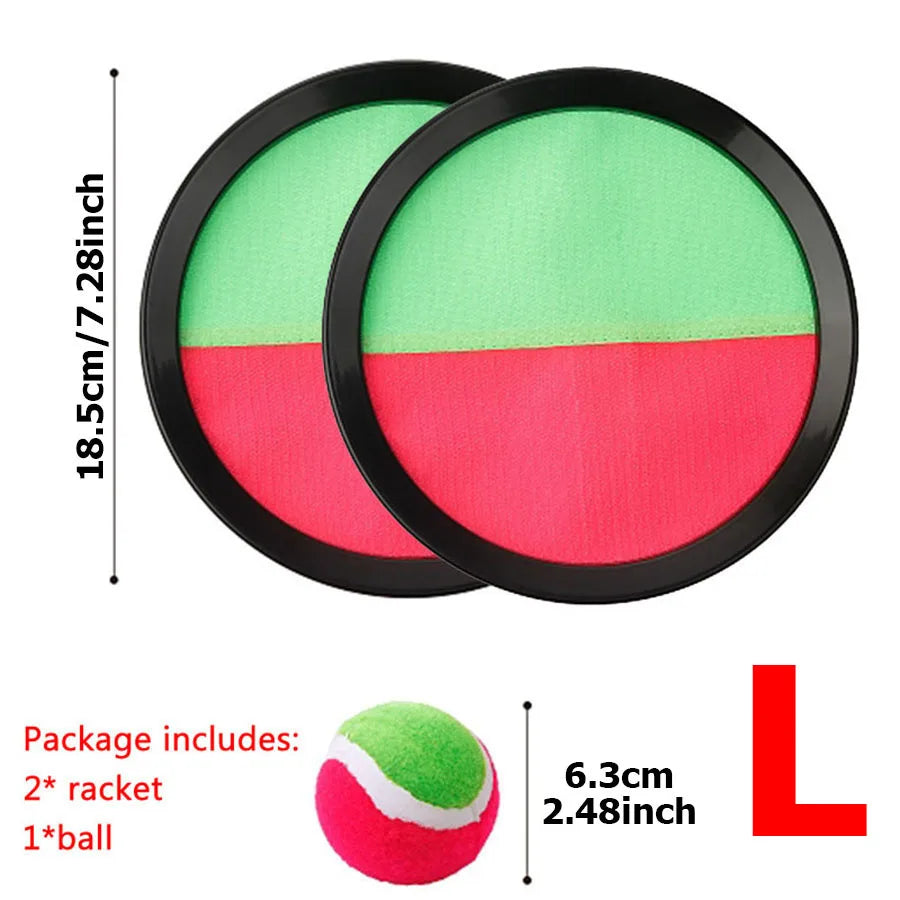 1Set Kids Sucker Sticky Ball Toy 2 Sizes Available Outdoor Sports Catch Ball Game Set Throw and Catch Parent-Child Outdoor Toys