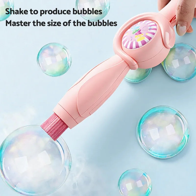Smoke Bubble Machine Elastic Bubble Wand Interactive Party Colorful Lighting Bubbles