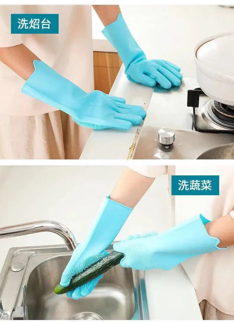 Silicone dishwashing gloves