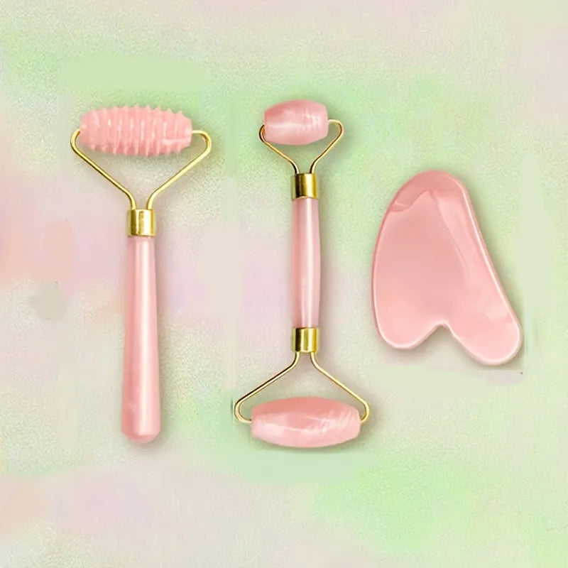 Facial Roller Set, Heart Face Massager