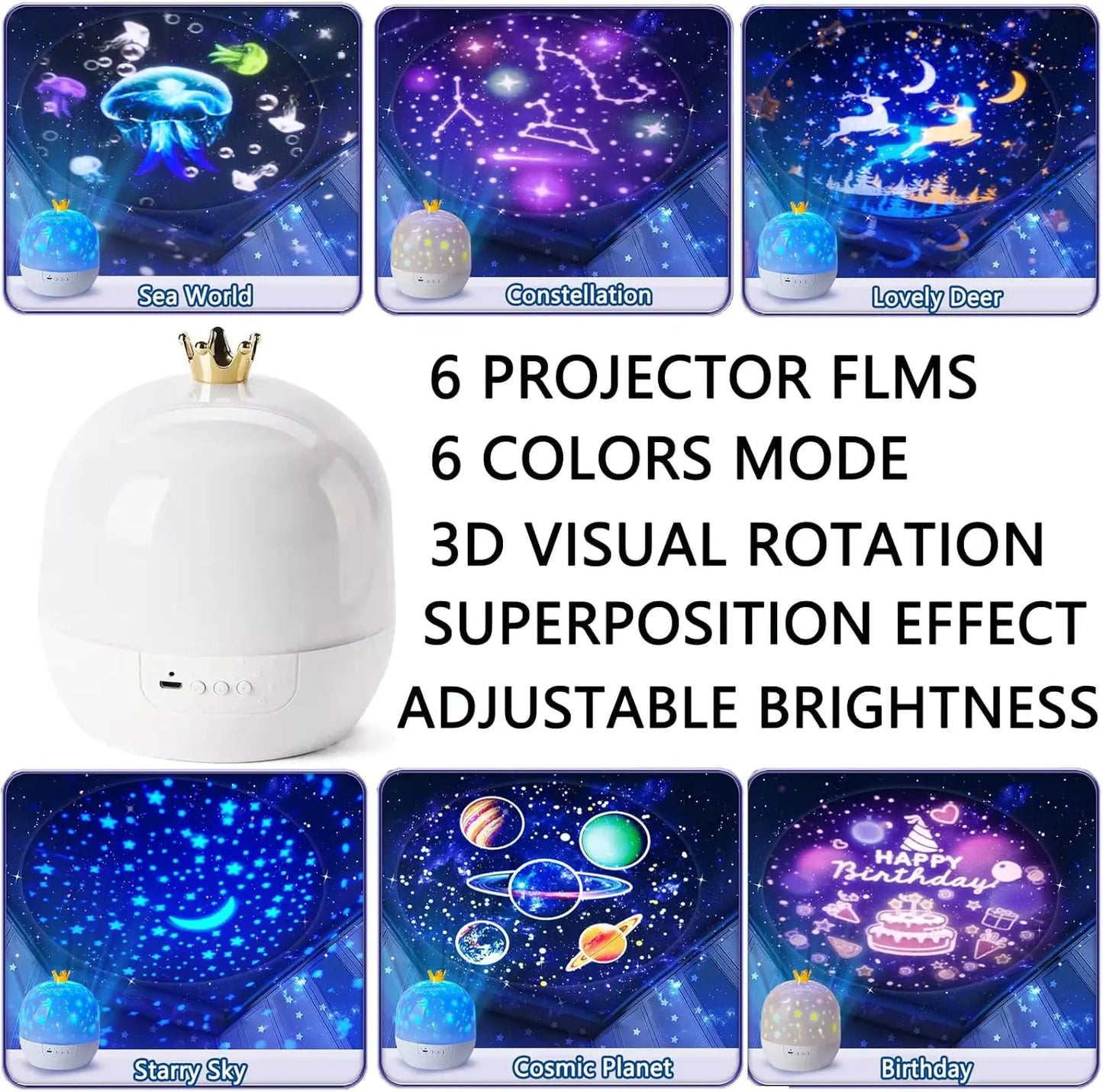 15 Sets of Films Ocean Night Light Projector, Kids Projector for Bedroom