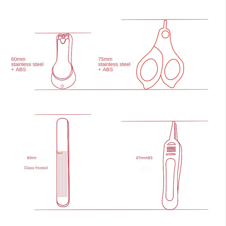 Baby Nail Scissor Baby Nail Care Tool Set Kid Safe Portable Nail Clipper Trimmer File Tweezer With Box Children Manicure Kit