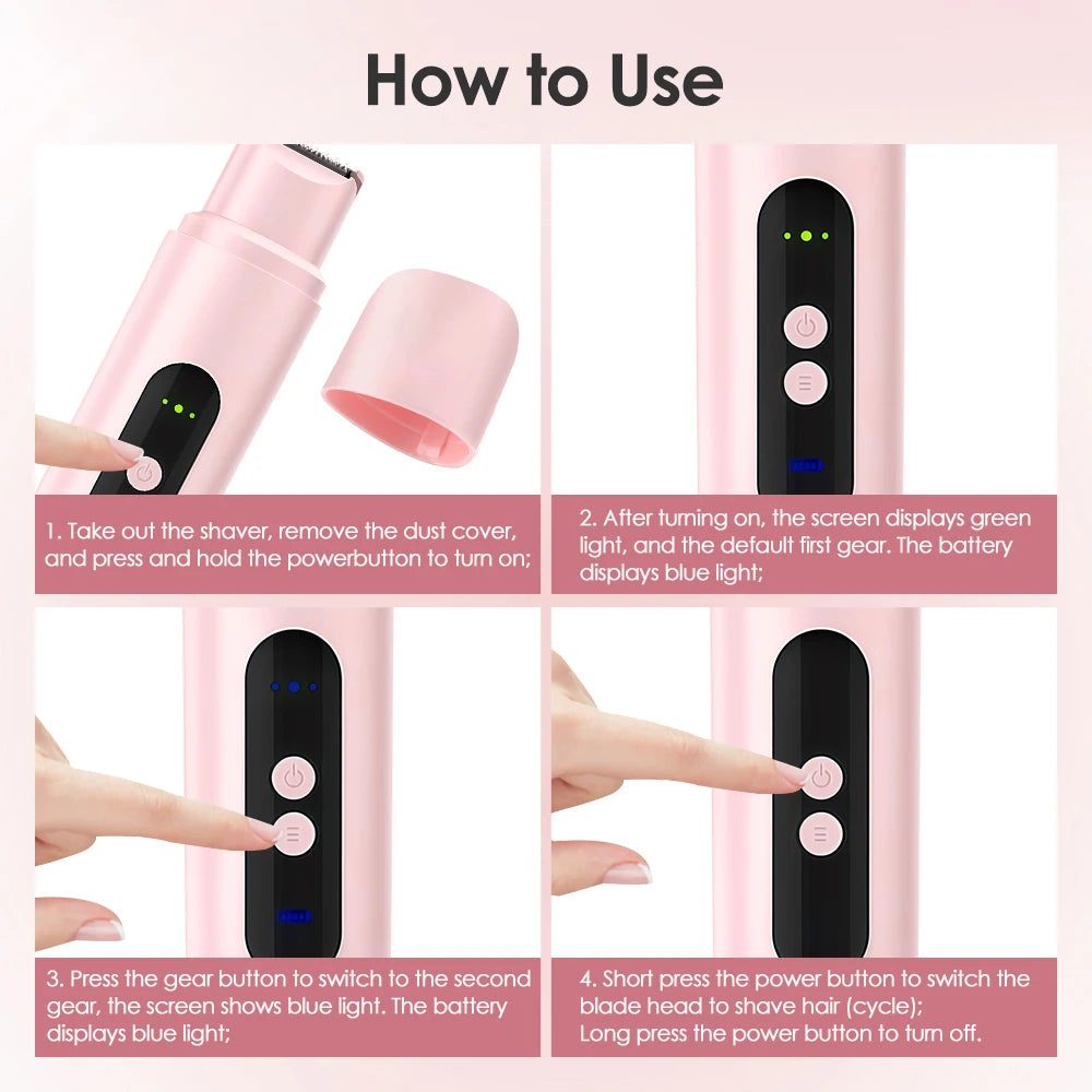 Electric Shaver For Women 2 In 1 Double Head Hair Trimmer Razor Wet & Dry