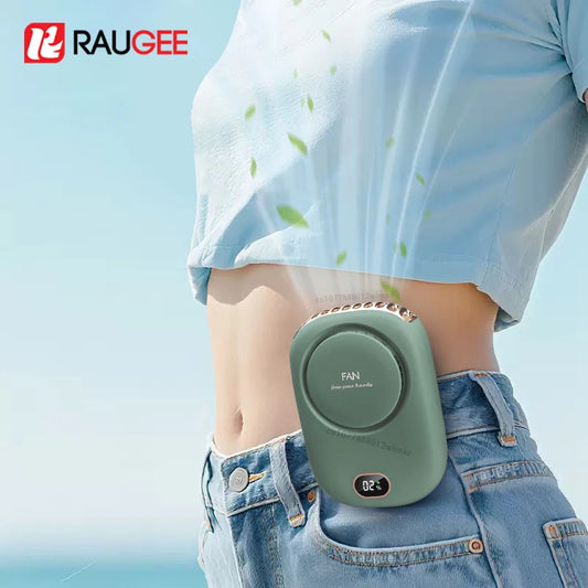 Mini Portable USB Rechargeable Waist Fan for Travel Clip-On Shirt Fan with Three Speed Settings Cooling Only