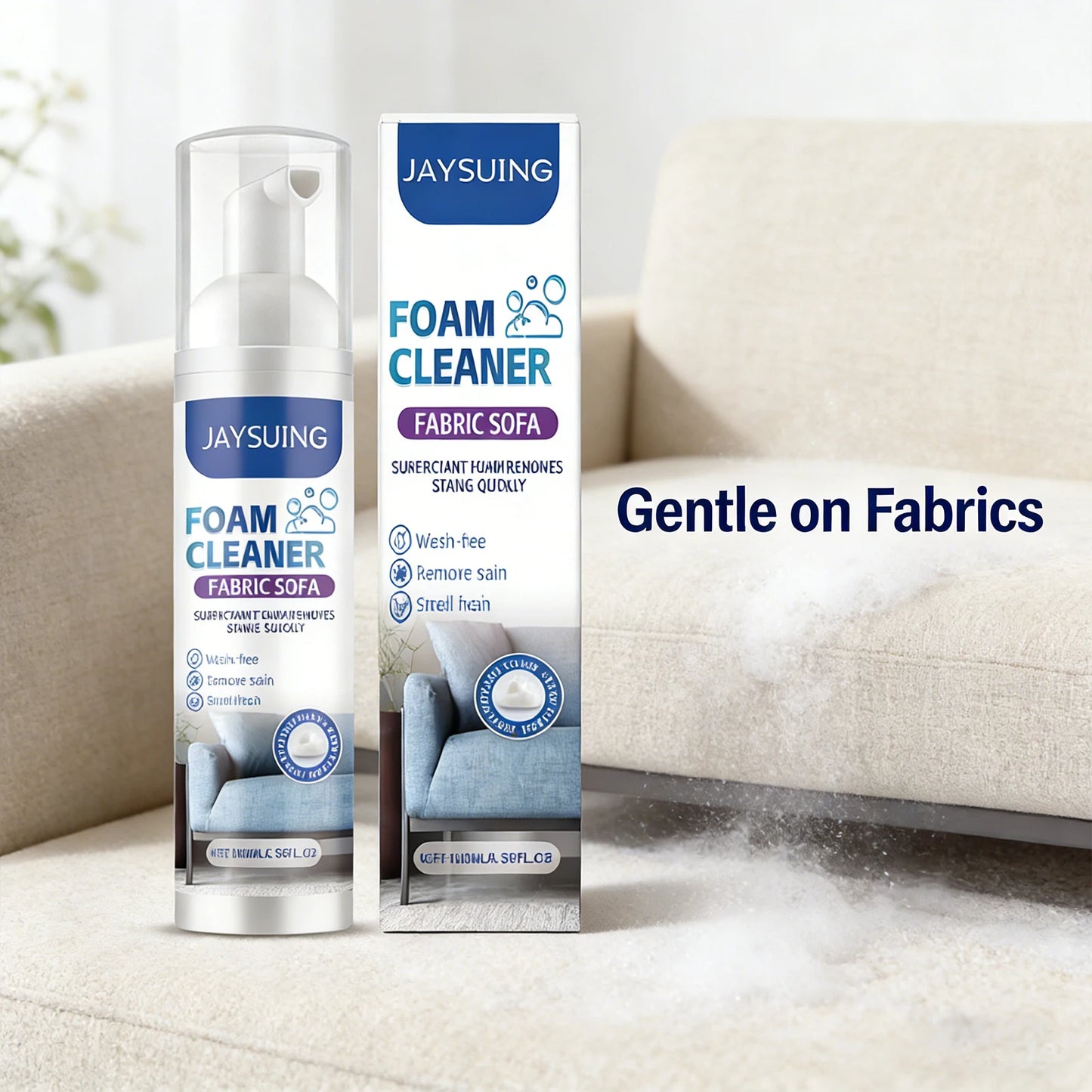 Sofa Foam Cleaner for Stain Removal & Odor Elimination - Efficient Non-Damaging Fabric Cleaner to Maintain Sofa Softness