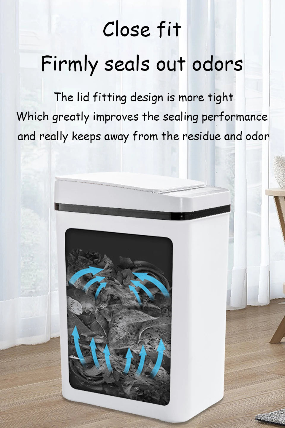 Bathroom Touchless Trash,12L Motion Sensor