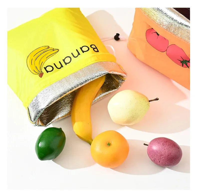 Insulated Fresh-Keeper Bag Reusable Drawstring Closure Storage Organizer for Bananas Lettuce & Vegetables Plant Fiber