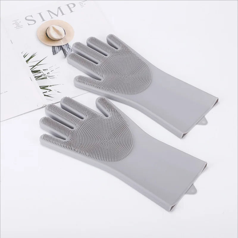 Silicone dishwashing gloves