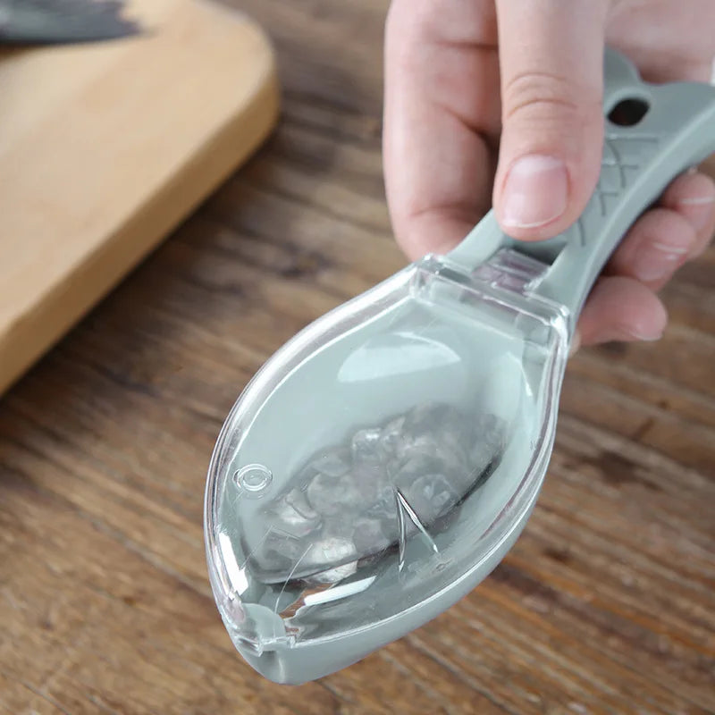 Fish Skin Brush Kitchen Tools Fish Scale with Lid Scraping