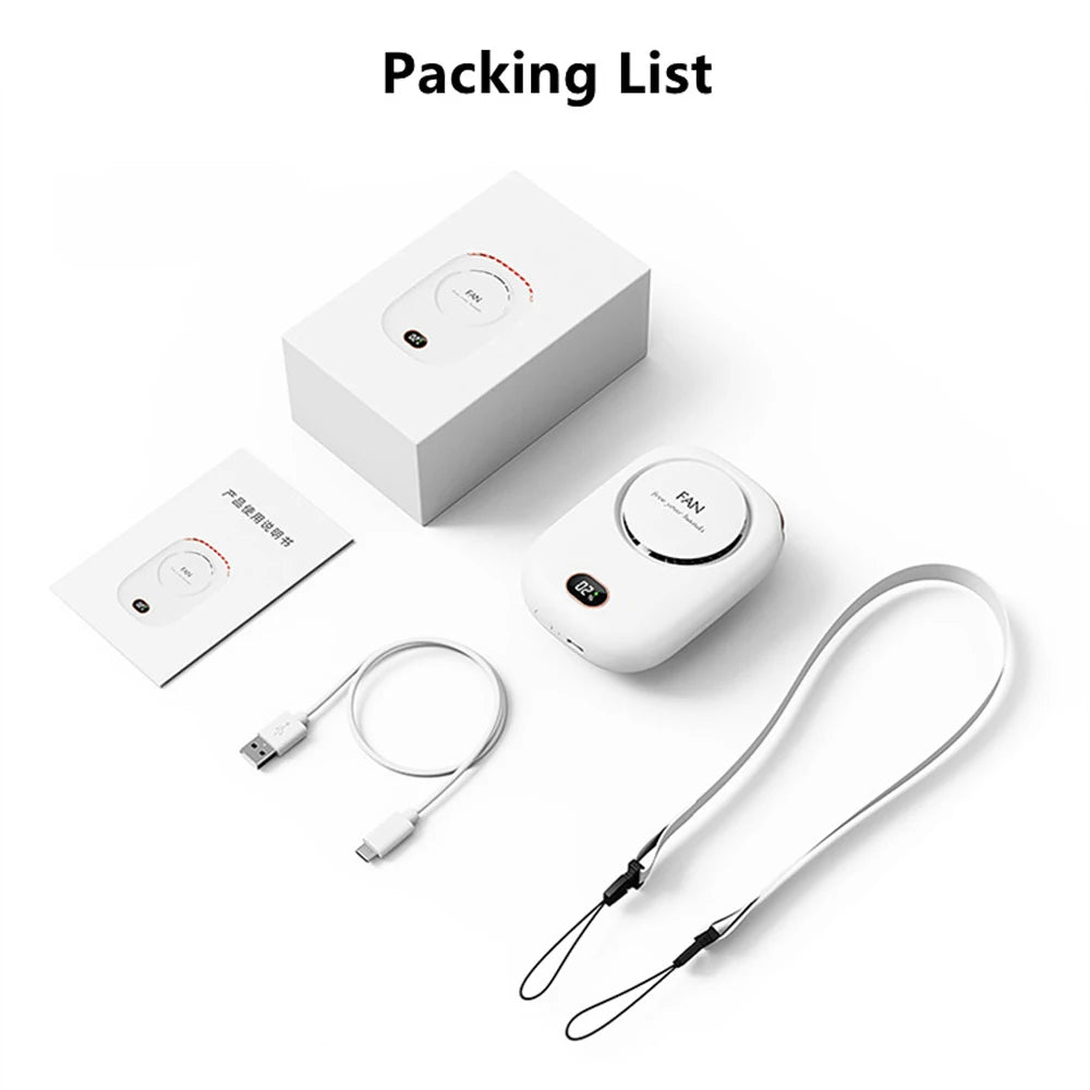 Mini Portable USB Rechargeable Waist Fan for Travel Clip-On Shirt Fan with Three Speed Settings Cooling Only
