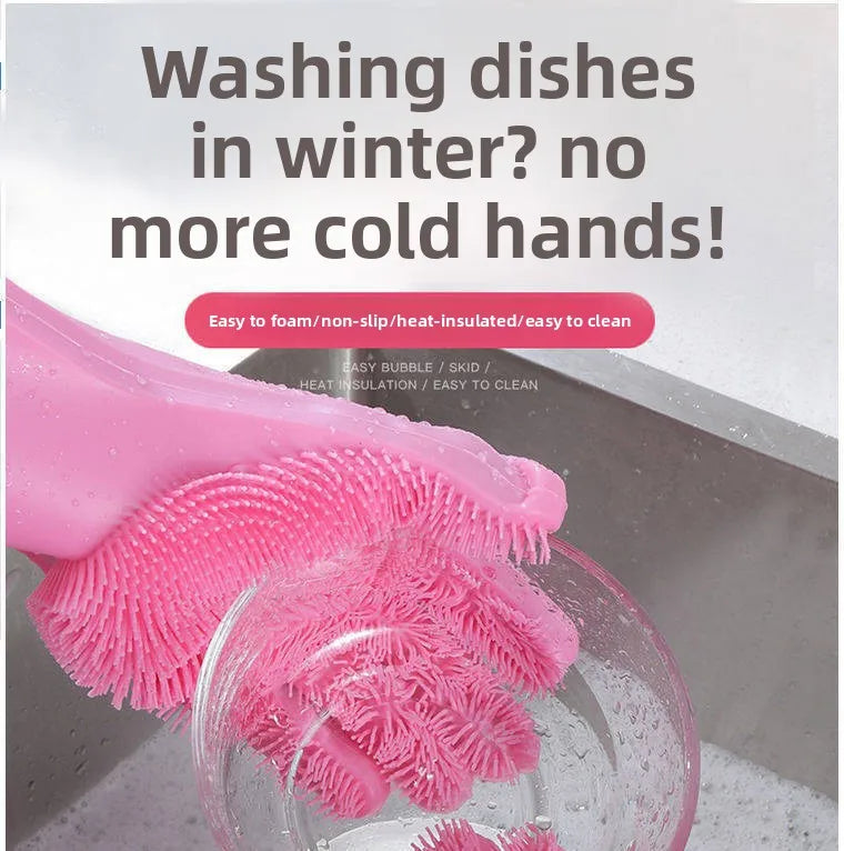 Silicone dishwashing gloves